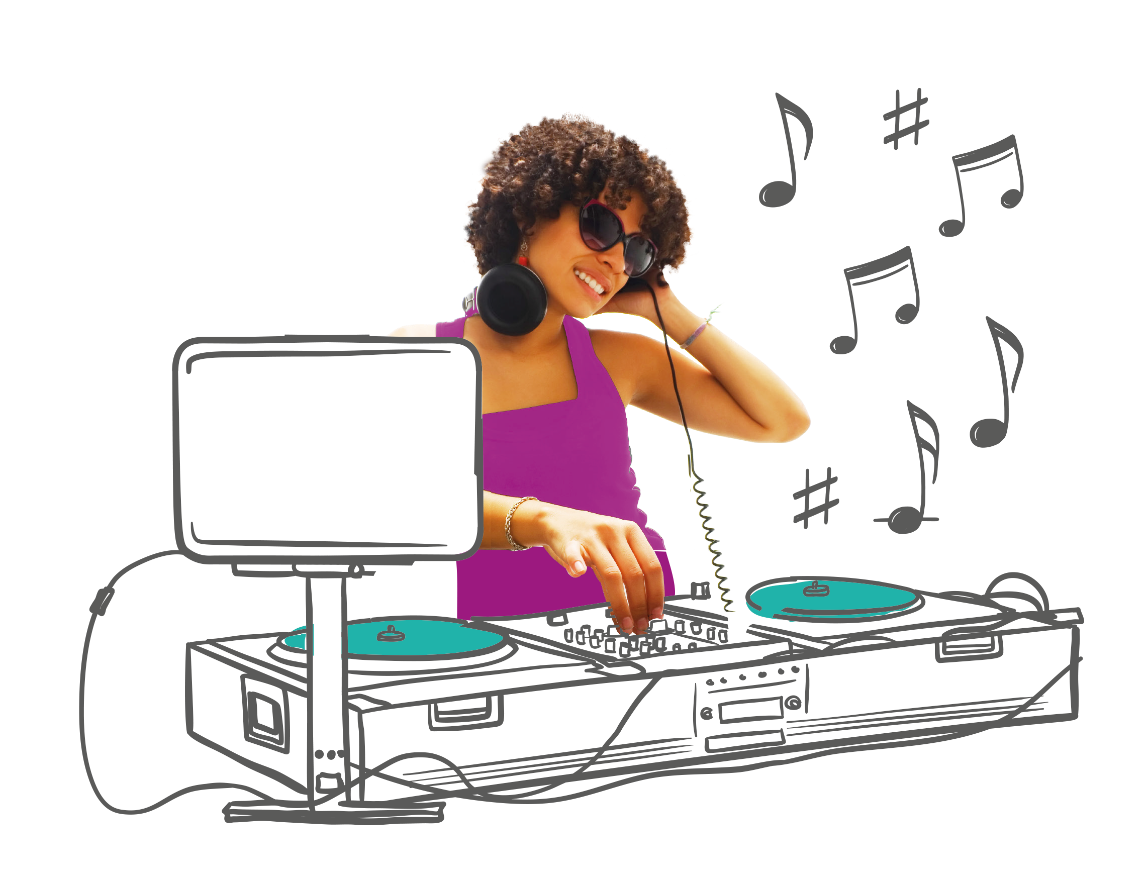 Woman Mixing Deck