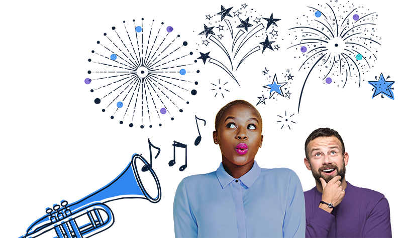 People Fireworks Trumpet